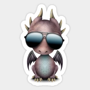 Baby Dragon Wearing Sunglasses Sticker